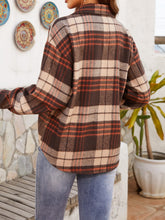 Plaid Button Up Long Sleeve Jacket OutfitFlow